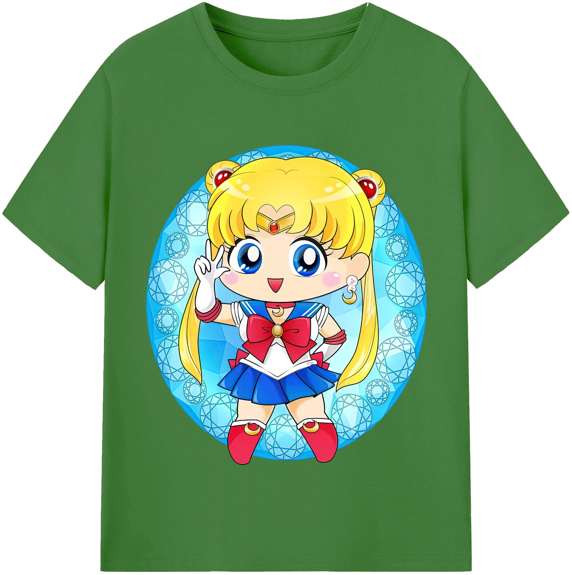 （画像用） 美少女戦士セーラームーン 月野 うさぎ つきの うさぎ Sailor Moon Tsukino Usagi レディースカジュアルプリントTシャツ（綿100％）